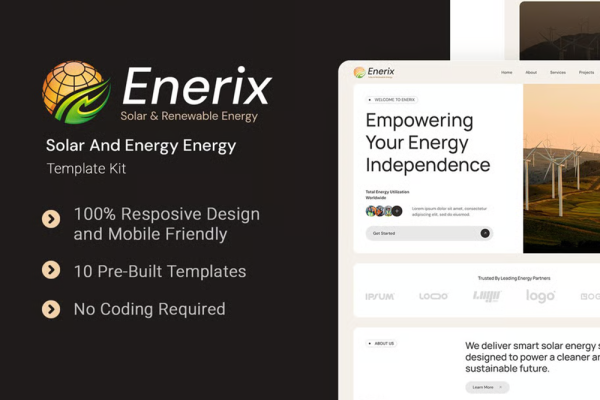Enerix-太阳能与可再生能源 Elementor 模板套件