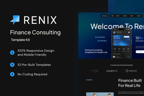 Renix-金融咨询类 Elementor 模板套件