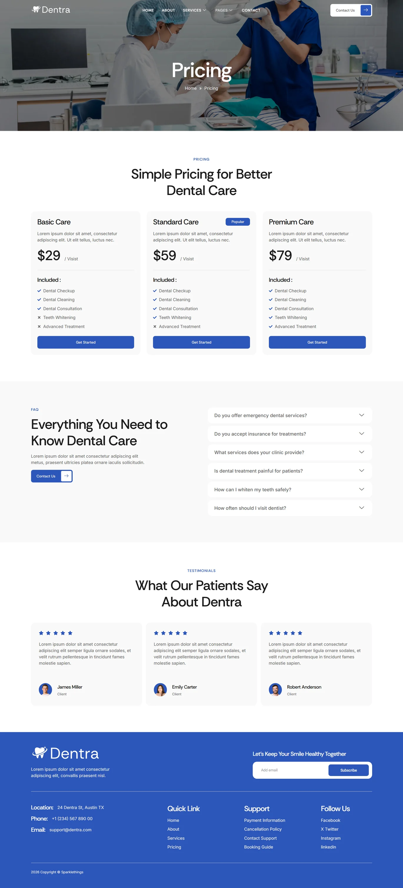 Dentra-牙医与牙科诊所 Elementor 模板套件 Preview 2