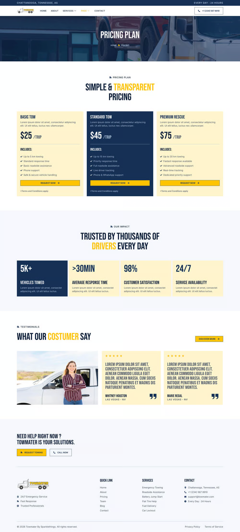 Towmater–应急拖车服务 Elementor 模板套件 Preview 9