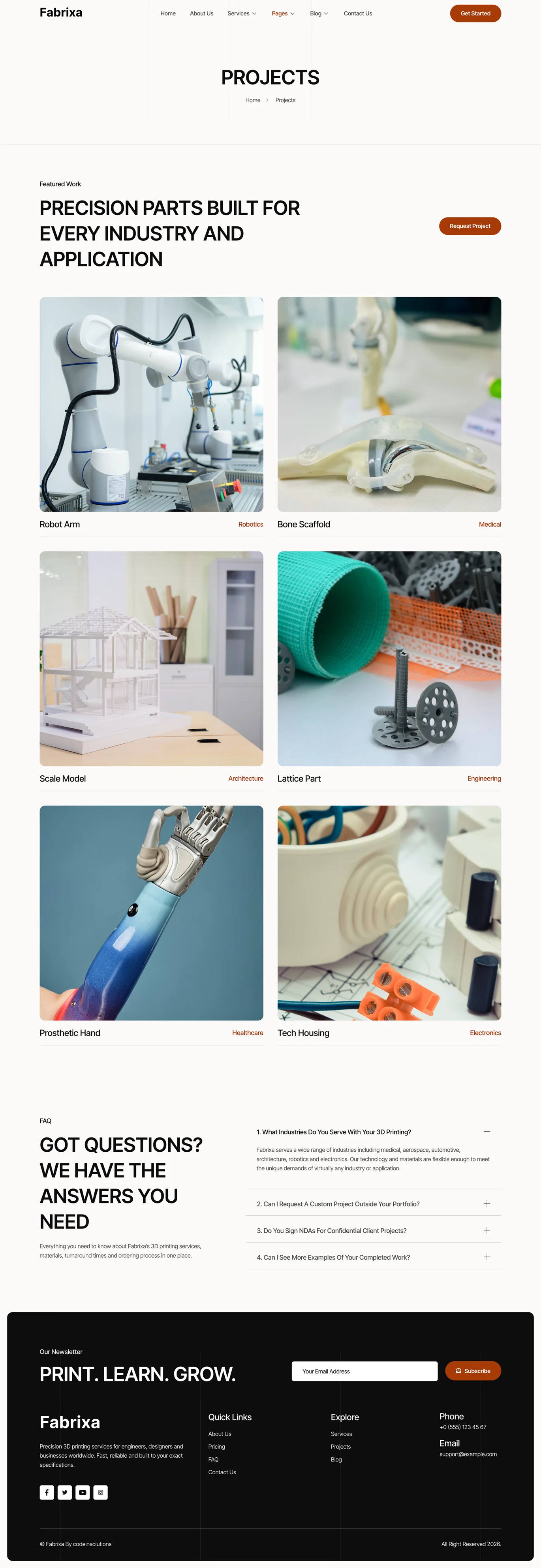 Fabrixa -3D 打印服务 Elementor 模板套件 Preview 14