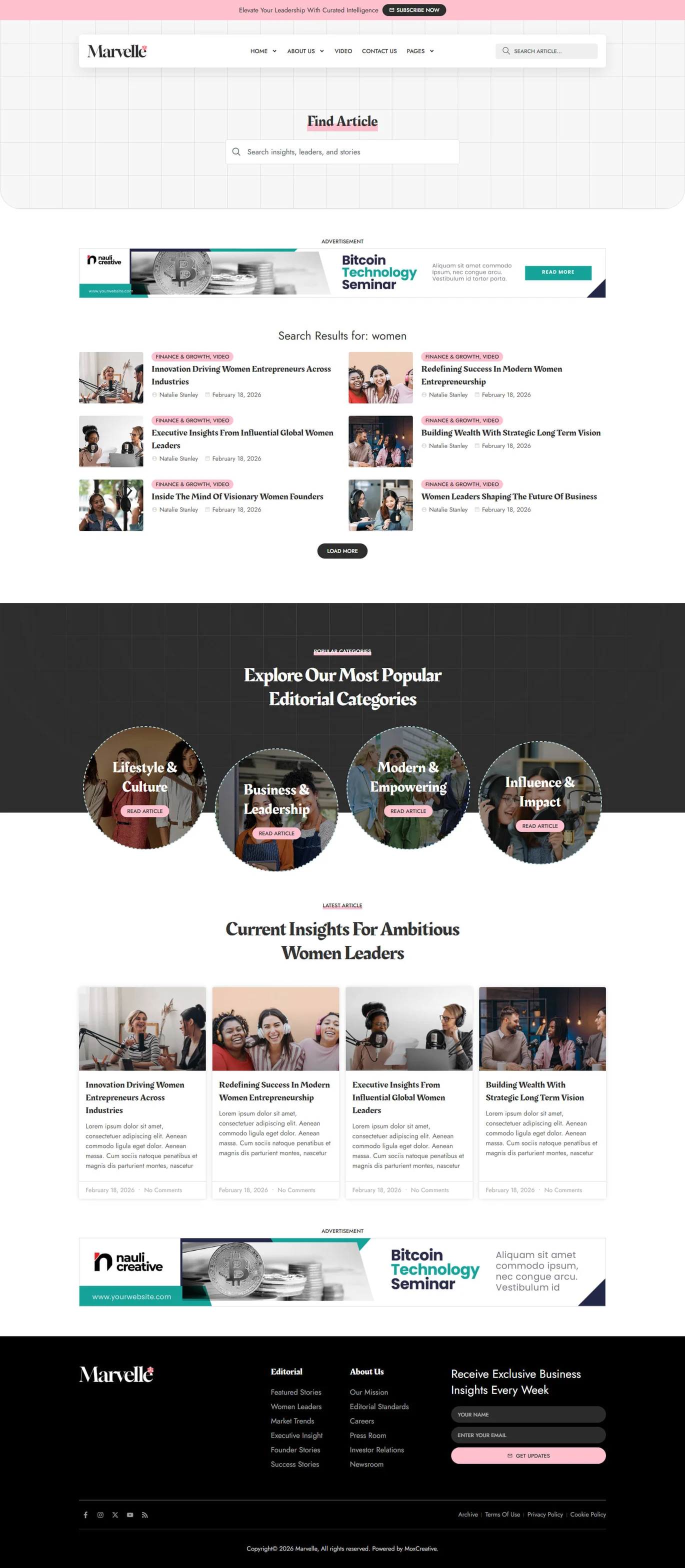 Marvelle – 现代女性风格博客与杂志 Elementor Pro 模板套件 Preview 11