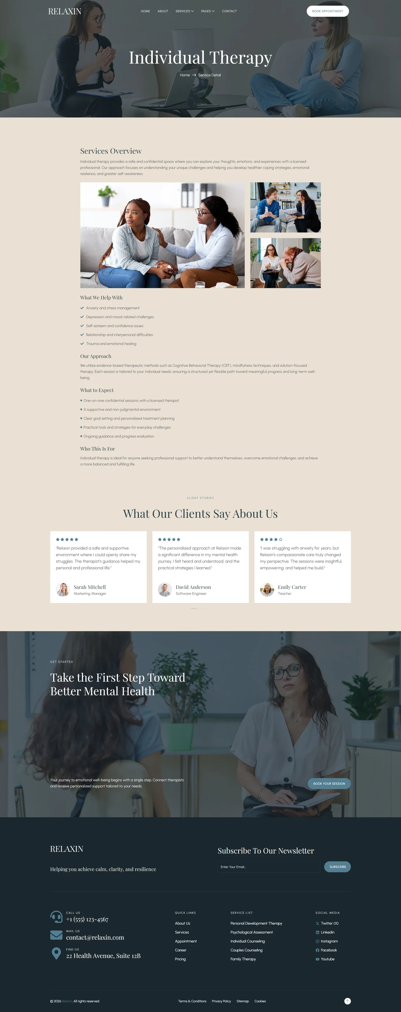 Relaxin-心理健康与心理治疗 Elementor 模板套件 Preview 5