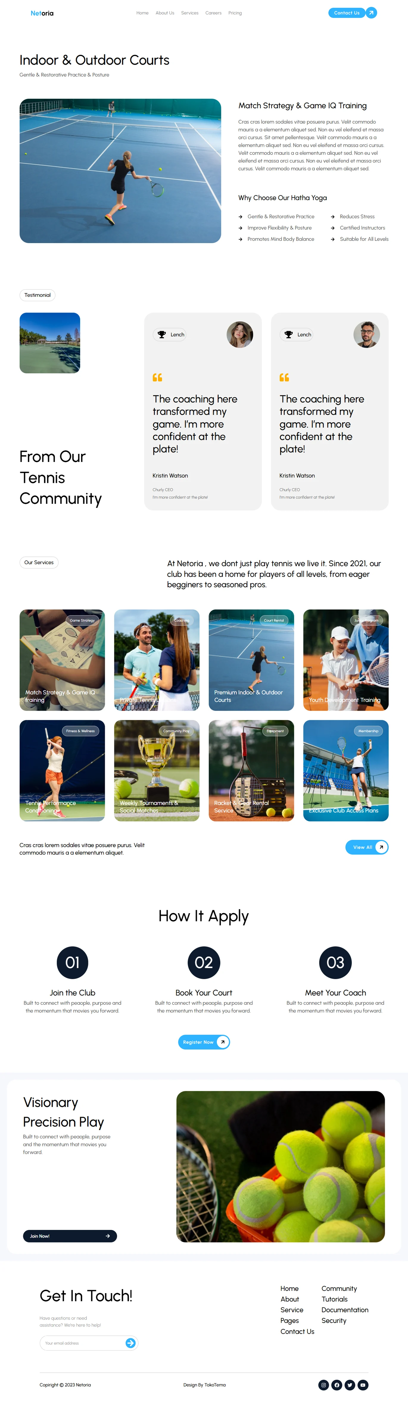 Netoria-网球俱乐部与场地租赁网站 Elementor 模板套件 Preview 4