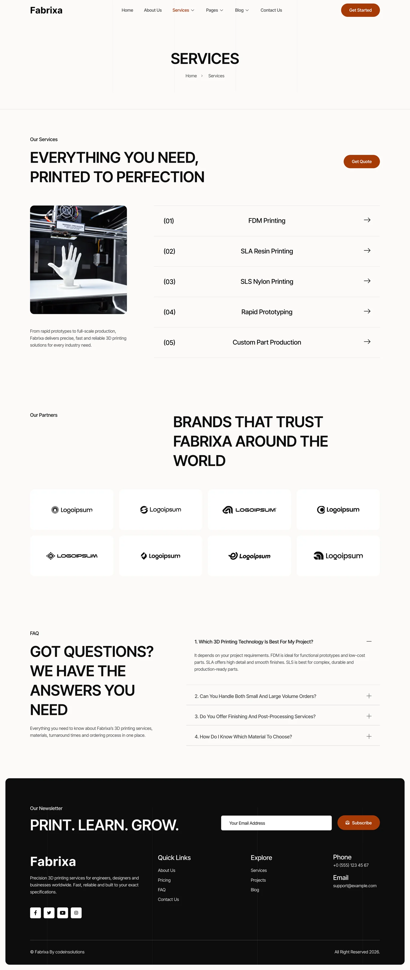 Fabrixa -3D 打印服务 Elementor 模板套件 Preview 5