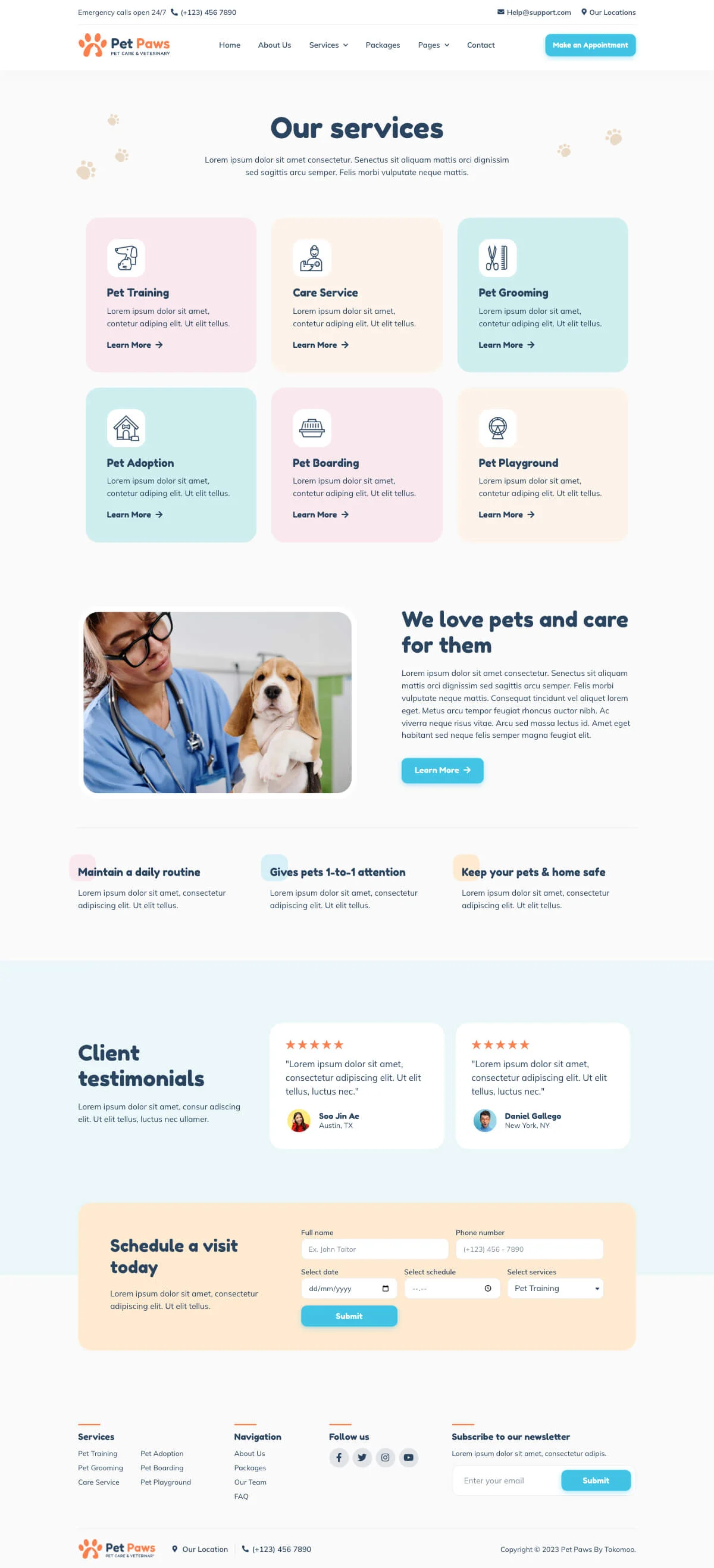 Pet Paws-宠物护理与兽医诊疗 Elementor 模板套件 Preview 5
