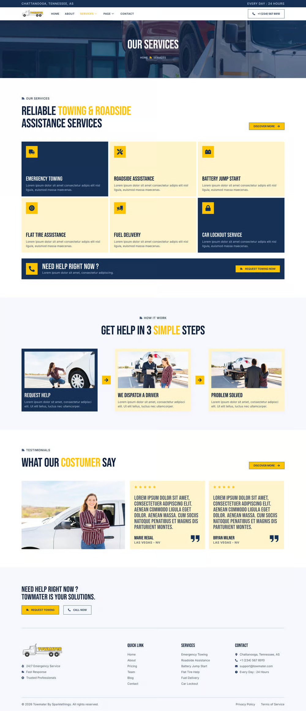 Towmater–应急拖车服务 Elementor 模板套件 Preview 10