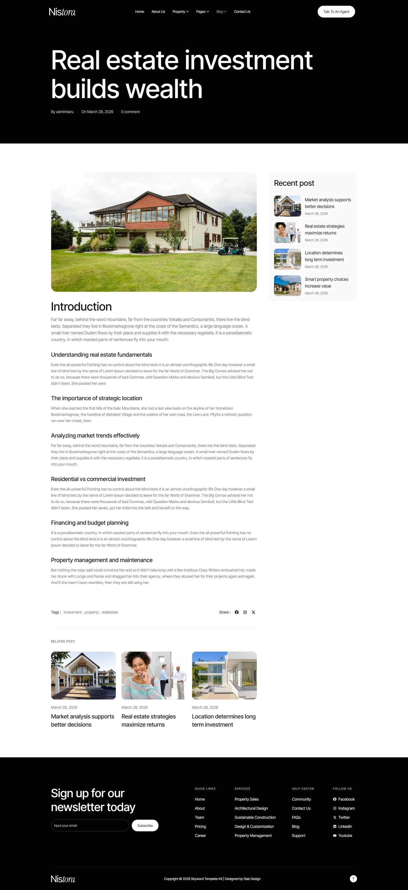 Nistora-房地产与物业 Elementor 模板套件 Preview 6