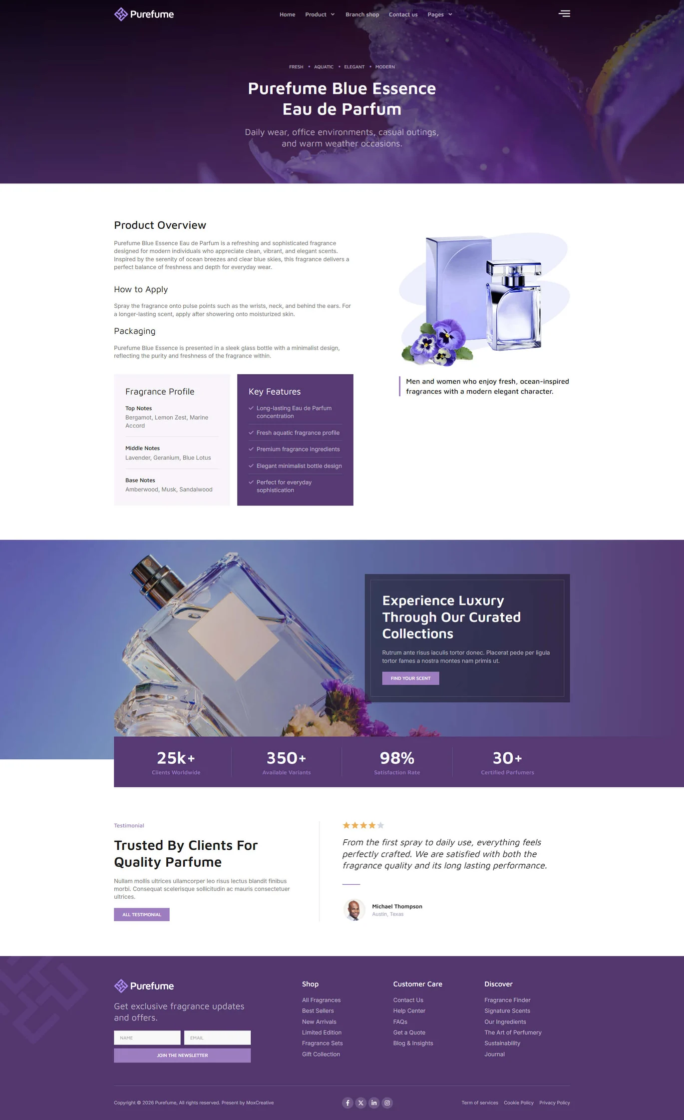 Purefume-香水香氛 Elementor Pro 模板套件 Preview 7