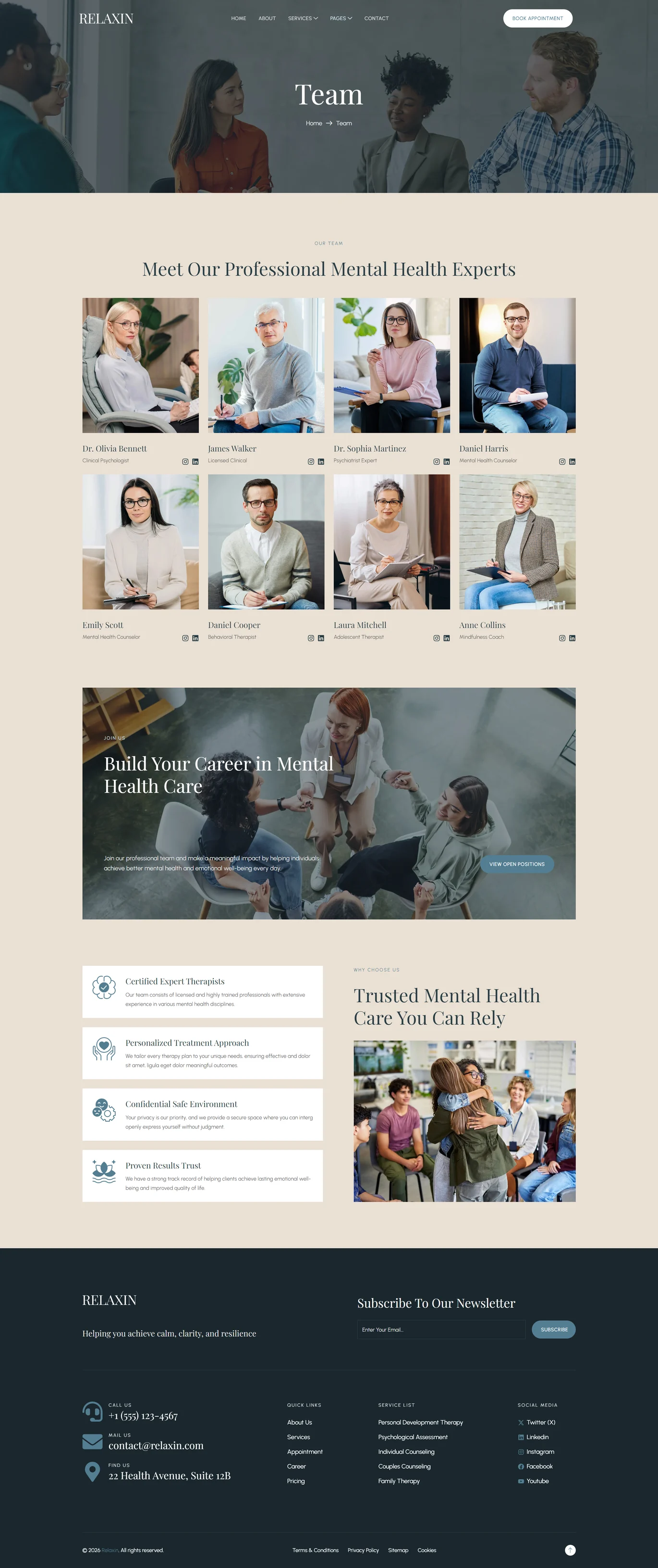Relaxin-心理健康与心理治疗 Elementor 模板套件 Preview 9
