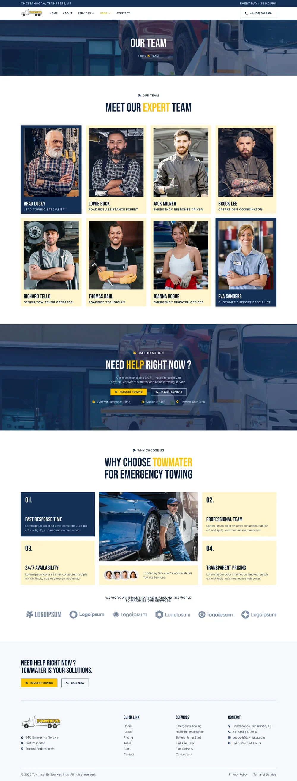 Towmater–应急拖车服务 Elementor 模板套件 Preview 8