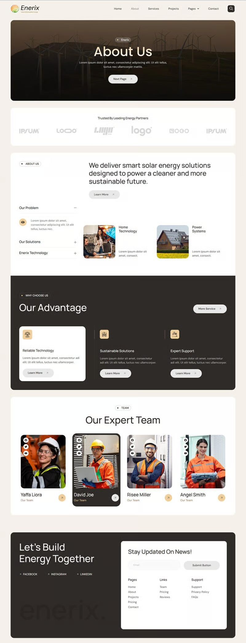 Enerix-太阳能与可再生能源 Elementor 模板套件 Preview 2