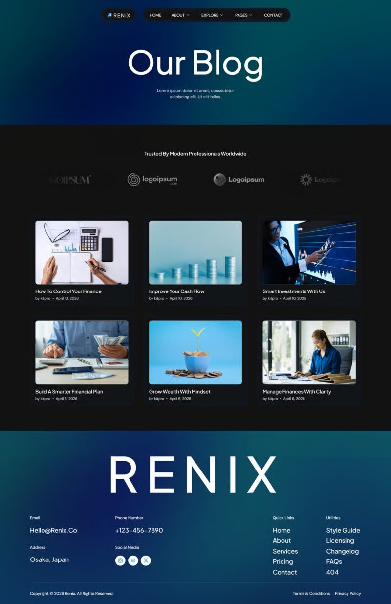 Renix-金融咨询类 Elementor 模板套件 Preview 5