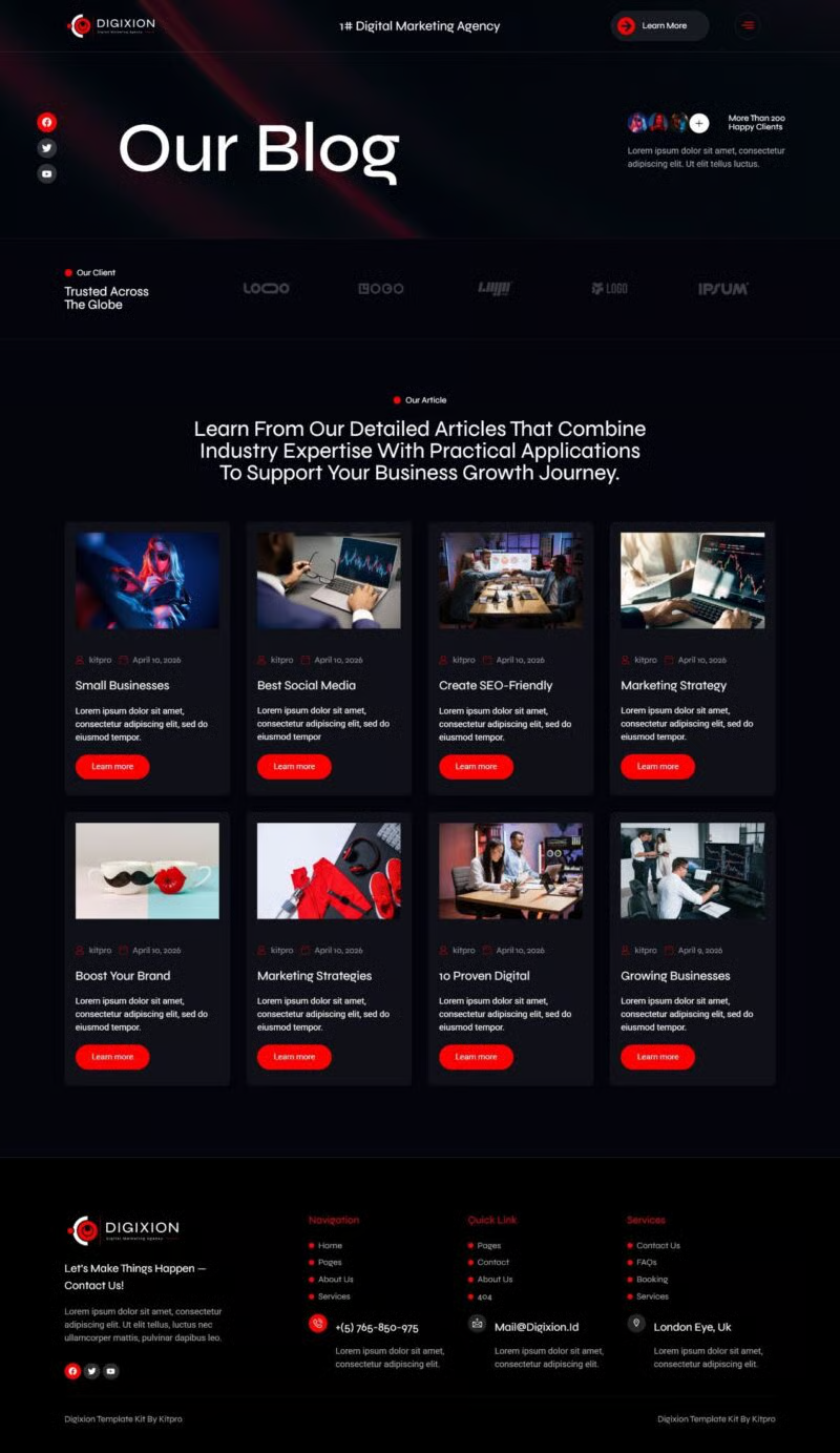 Digixion-数字营销机构 Elementor 模板套件 Preview 1