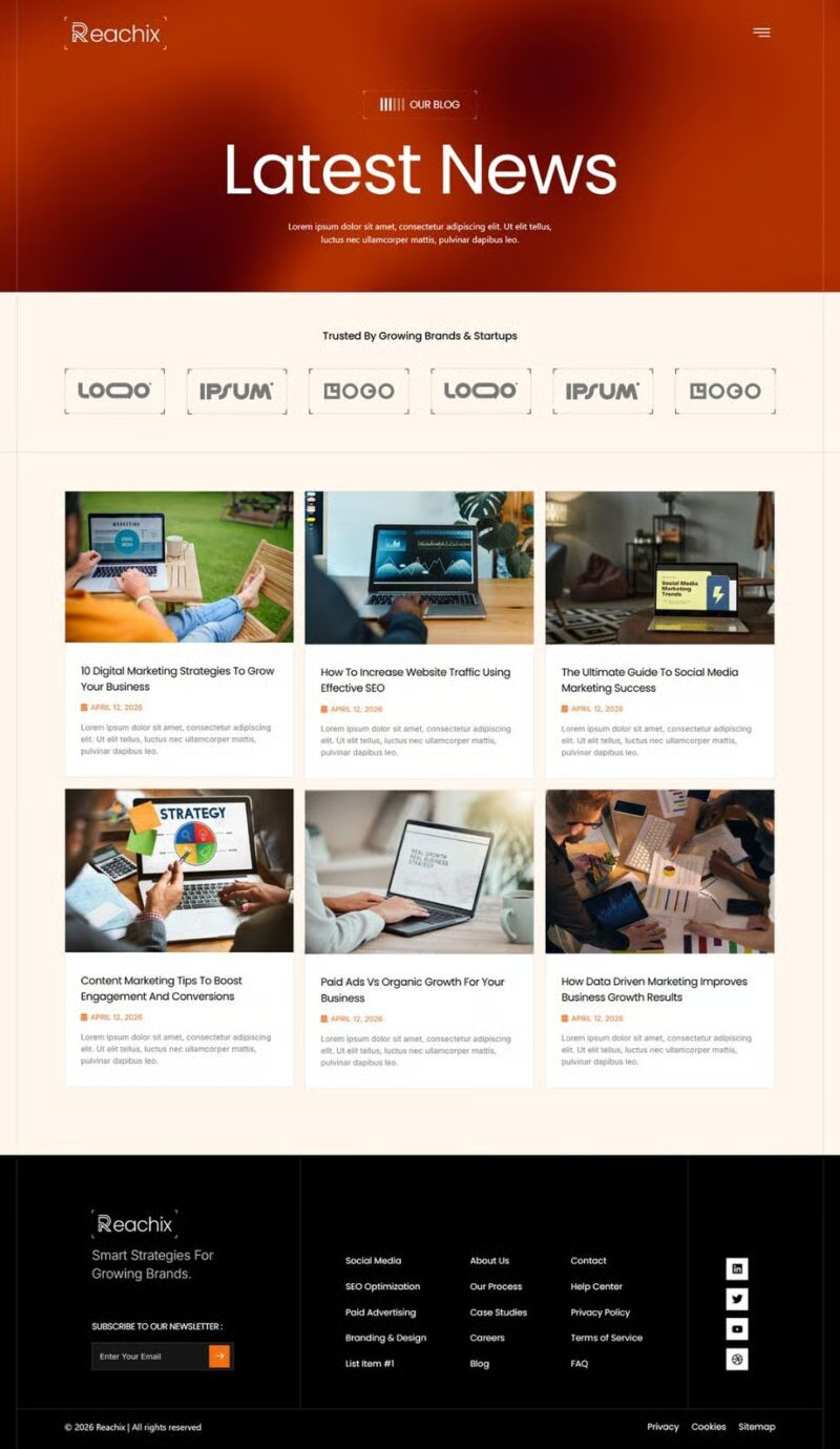 Reachix – 数字营销机构 Elementor 模板套件 Preview 8