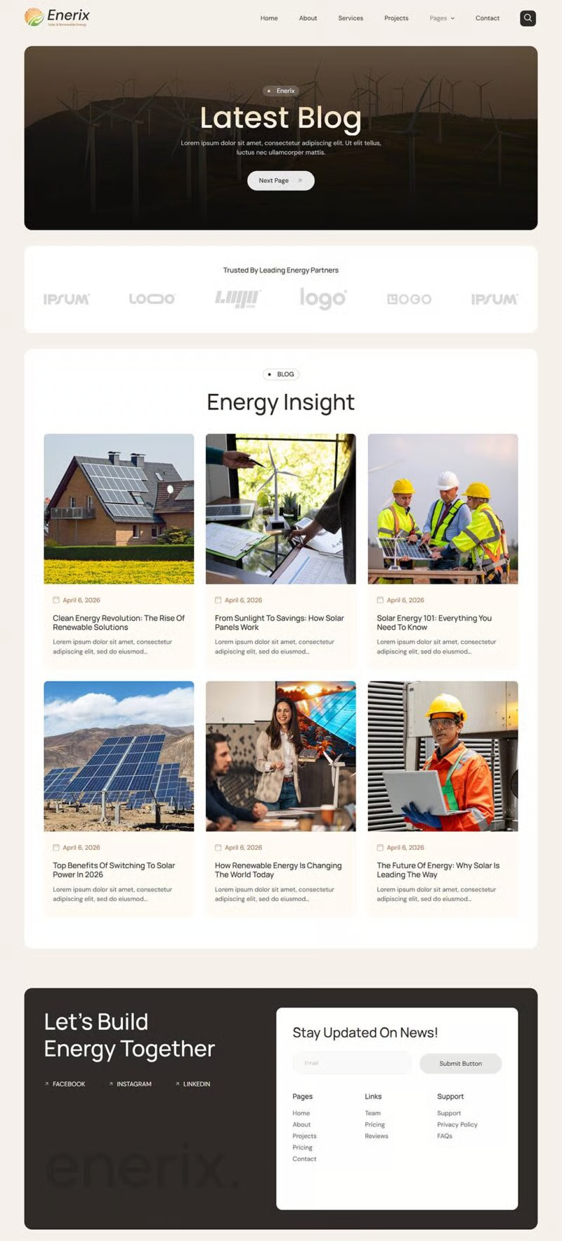 Enerix-太阳能与可再生能源 Elementor 模板套件 Preview 4