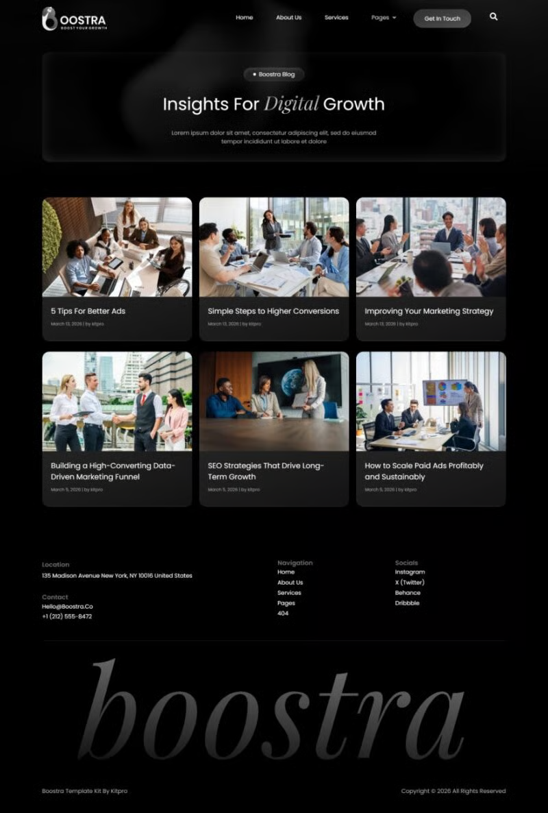 Boostra-现代数字营销 Elementor 模板套件 Preview 12