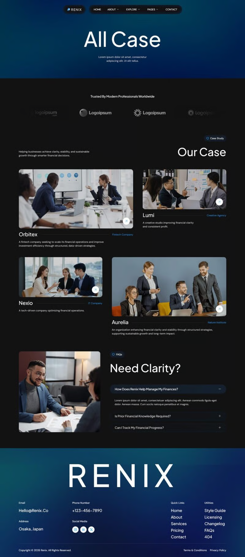 Renix-金融咨询类 Elementor 模板套件 Preview 7