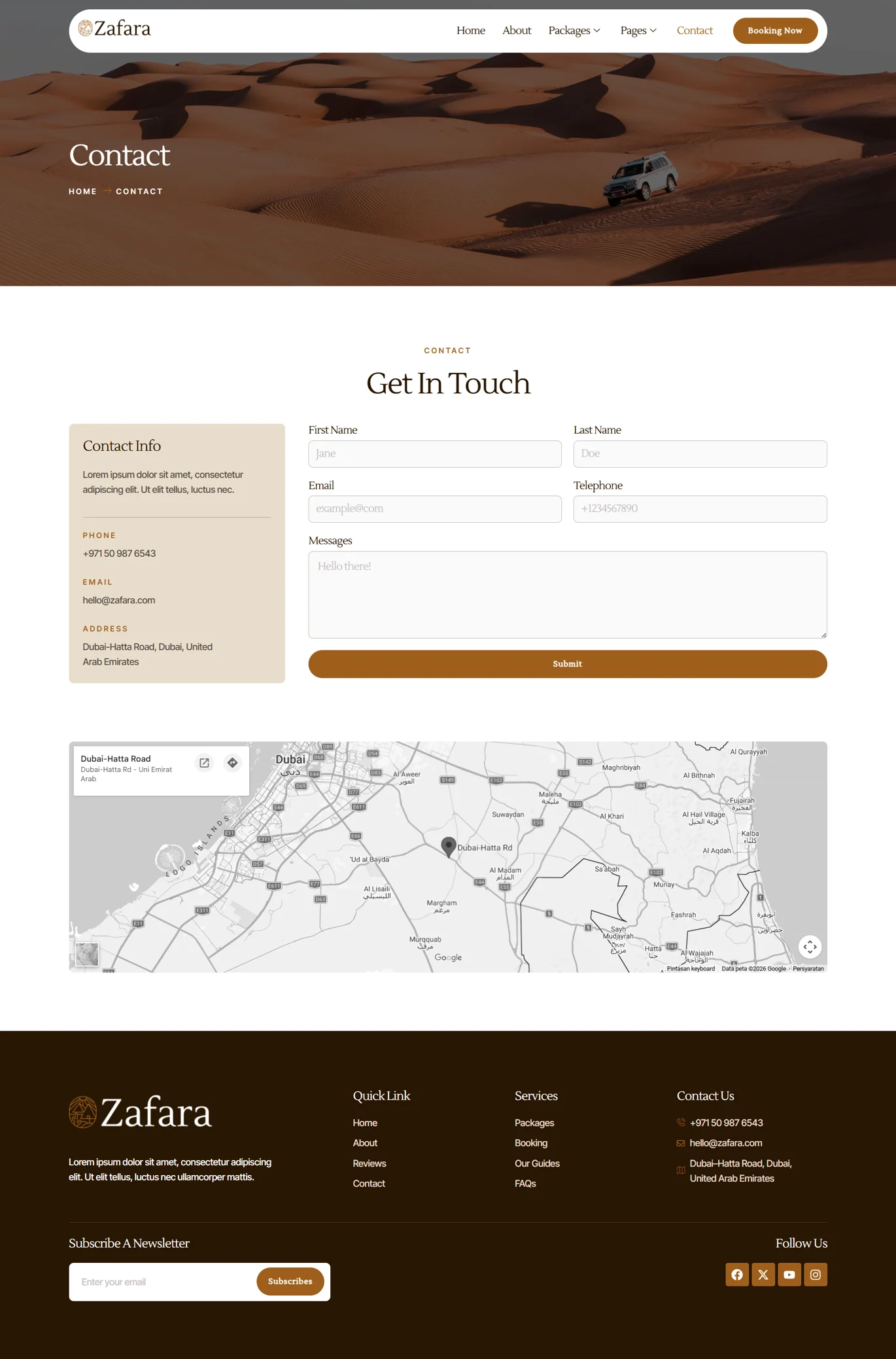 Zafara-沙漠探险旅行团 Elementor 模板套件 Preview 6