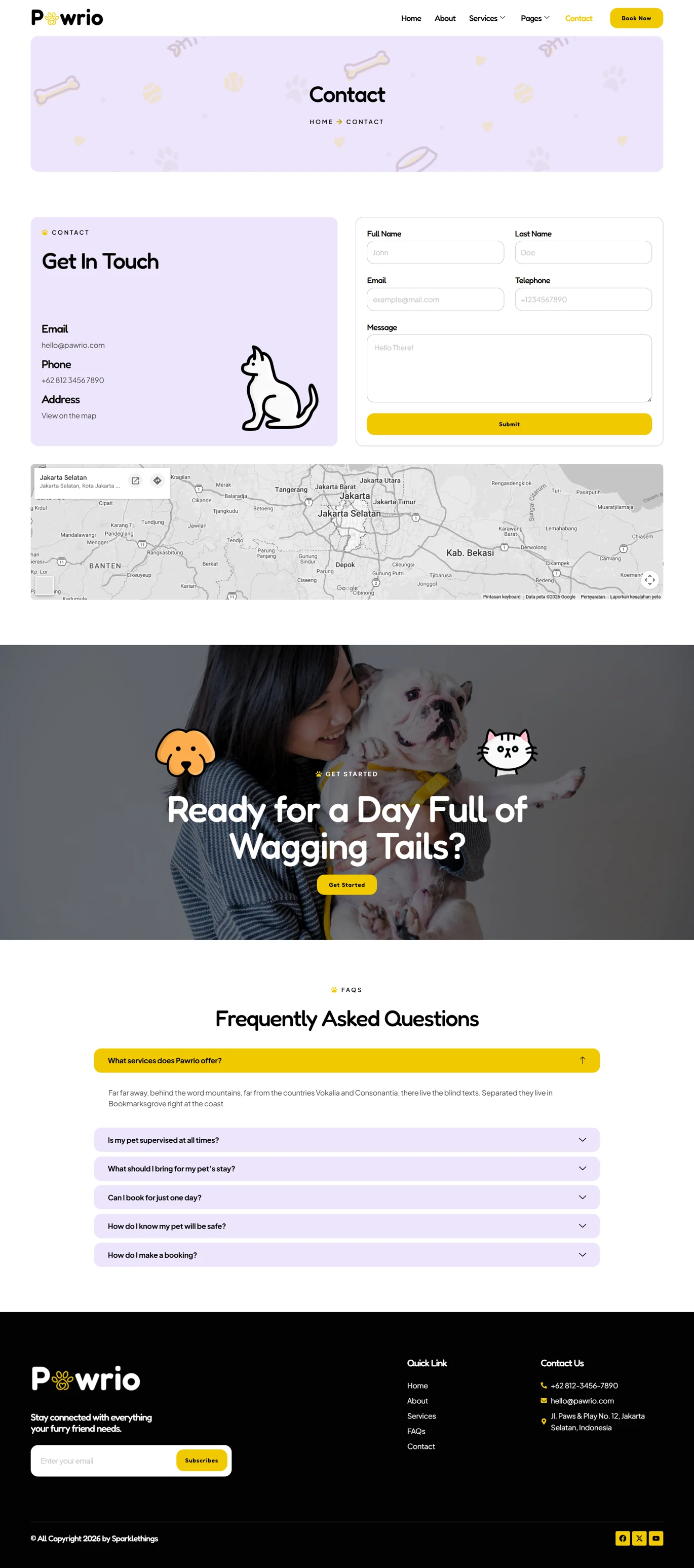 Pawrio-宠物寄养与日托 Elementor 模板套件 Preview 4