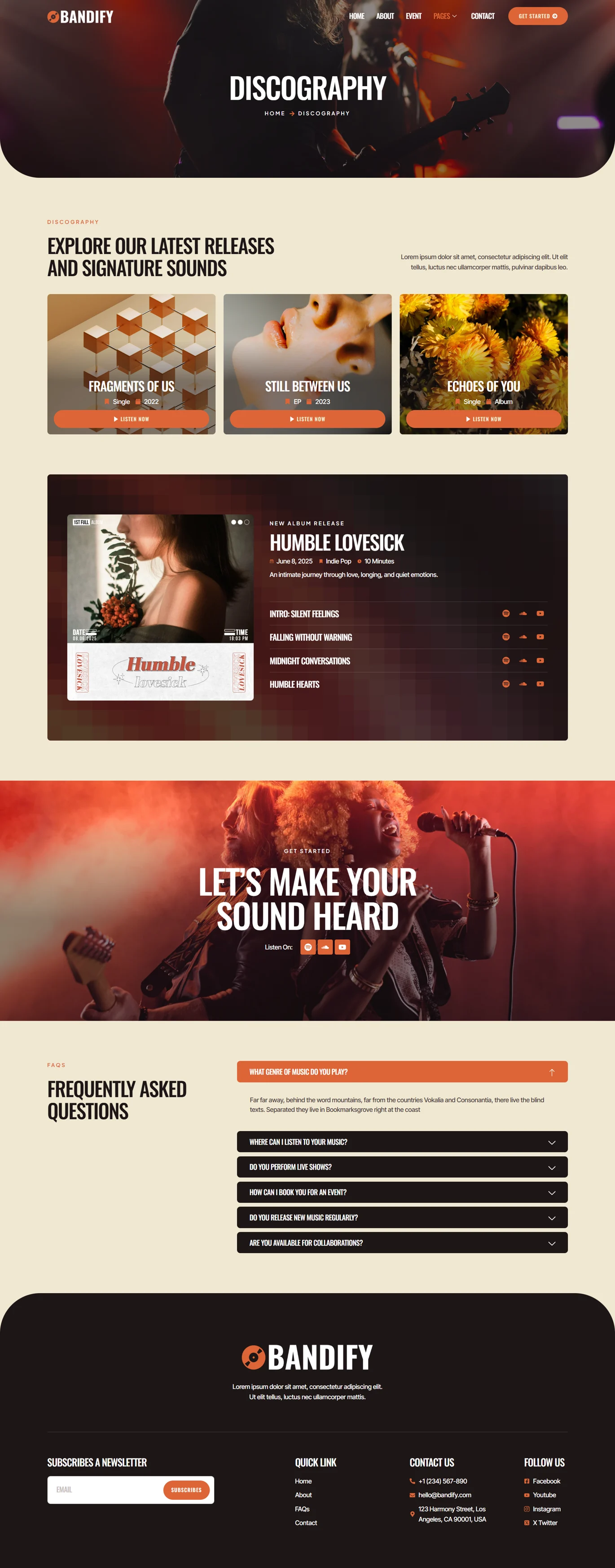 Bandify-乐队与音乐人 Elementor 模板套件 Preview 6
