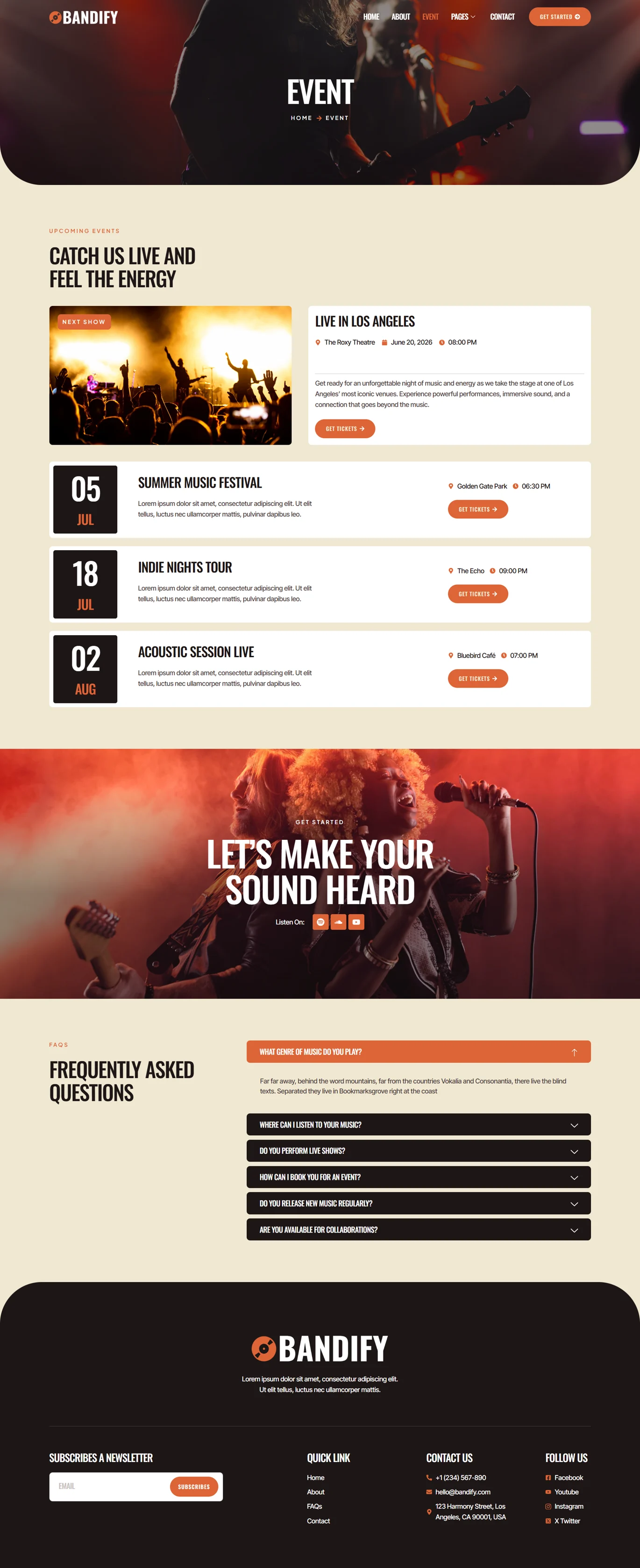 Bandify-乐队与音乐人 Elementor 模板套件 Preview 8
