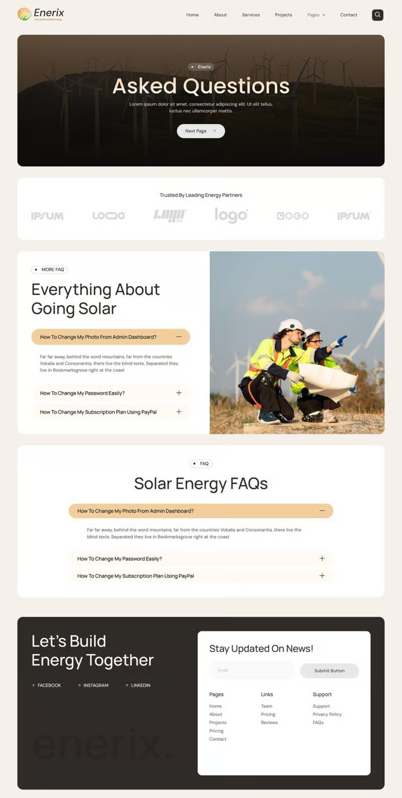 Enerix-太阳能与可再生能源 Elementor 模板套件 Preview 7