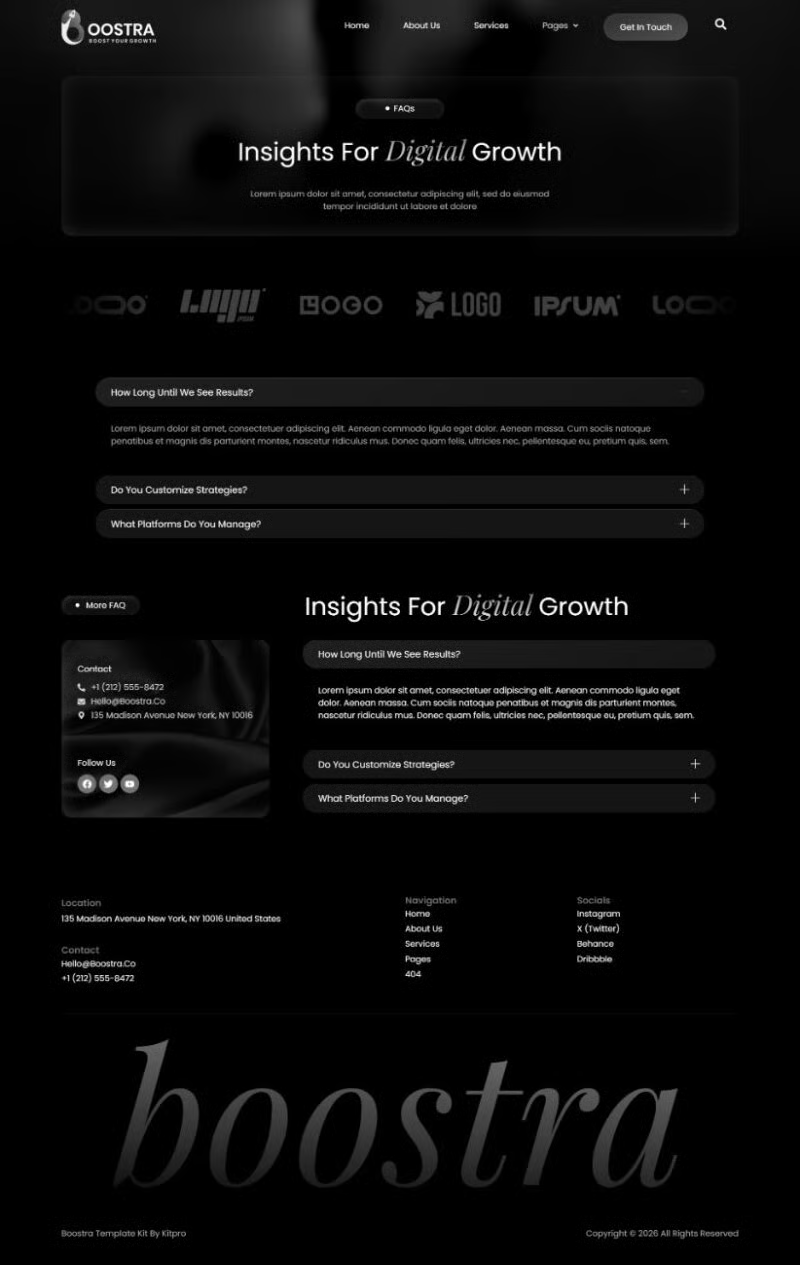 Boostra-现代数字营销 Elementor 模板套件 Preview 7