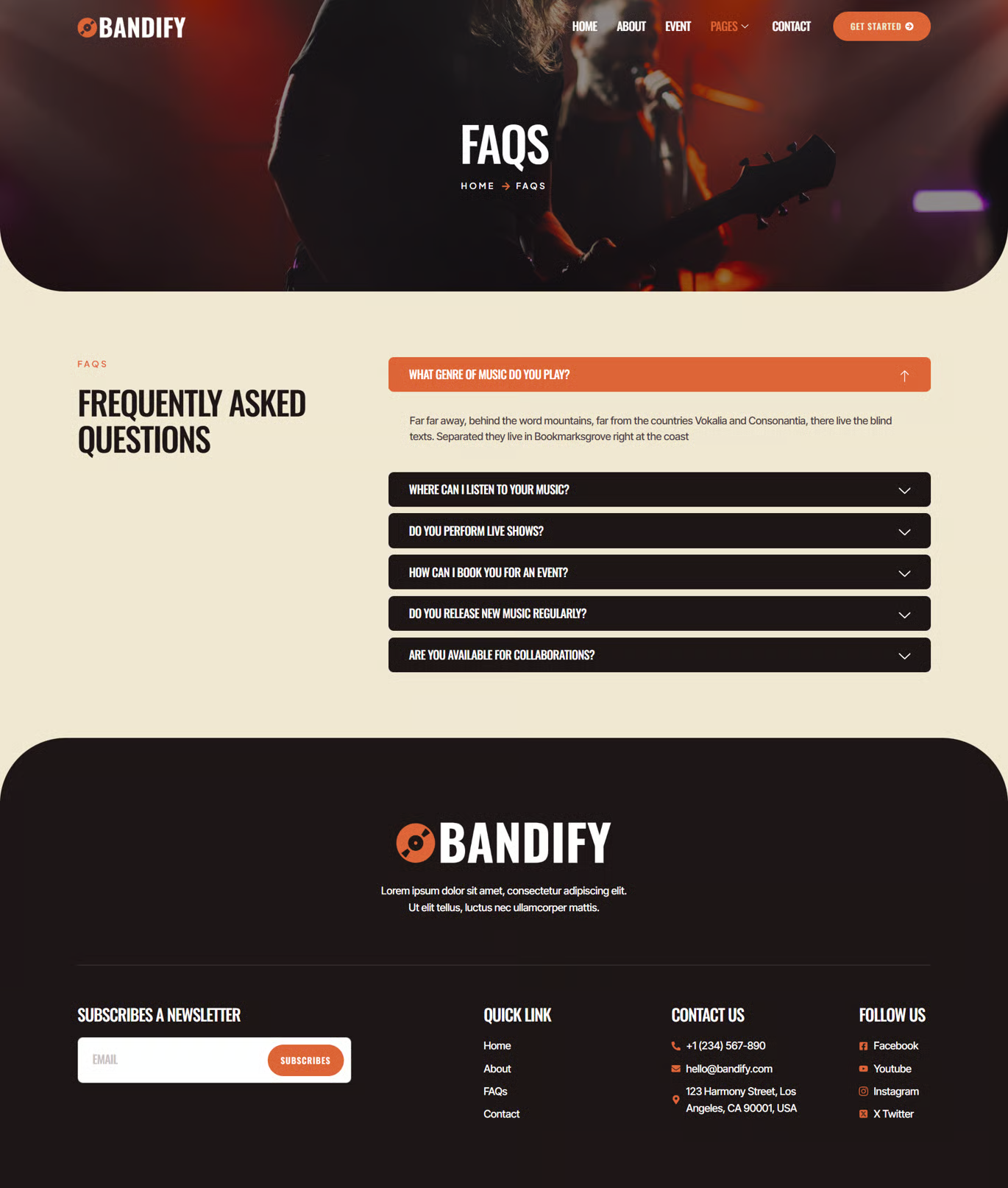 Bandify-乐队与音乐人 Elementor 模板套件 Preview 11