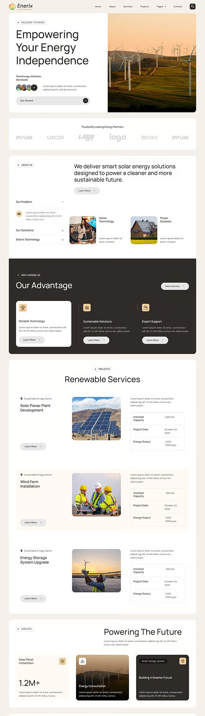 Enerix-太阳能与可再生能源 Elementor 模板套件 Preview 1