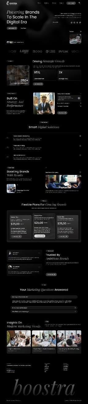 Boostra-现代数字营销 Elementor 模板套件 Preview 1