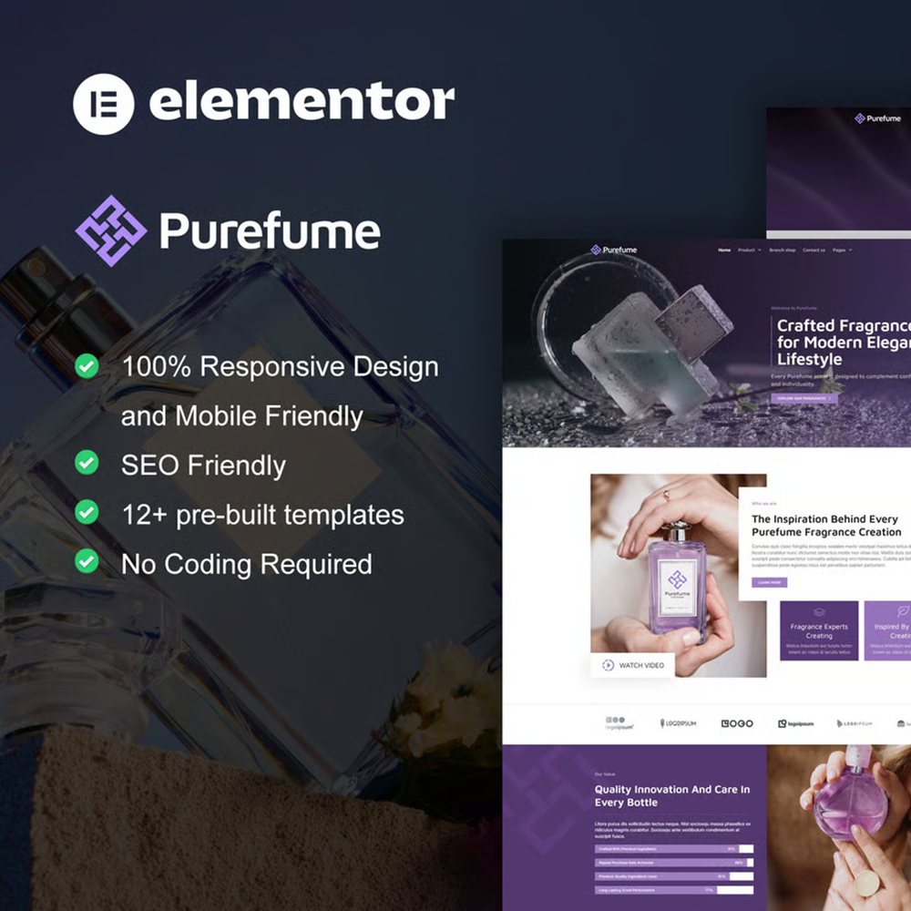 Purefume-香水香氛 Elementor Pro 模板套件