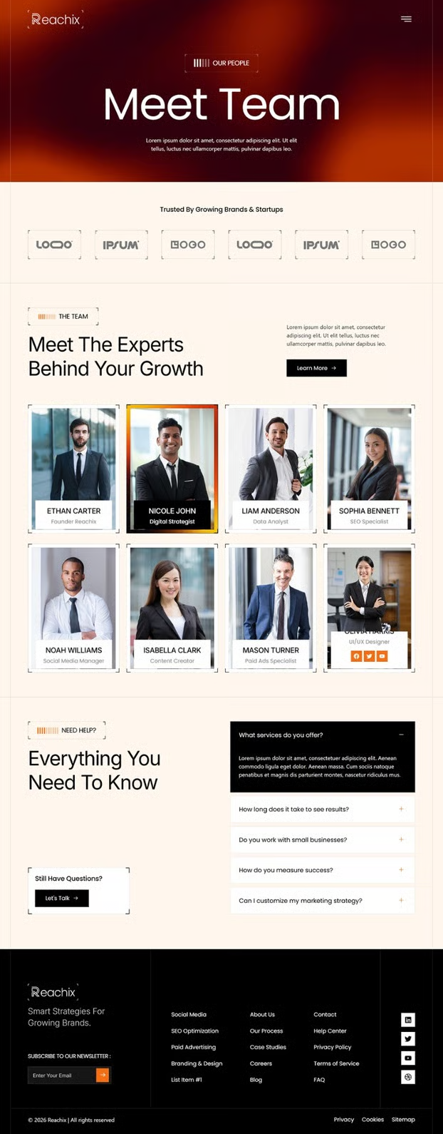 Reachix – 数字营销机构 Elementor 模板套件 Preview 1
