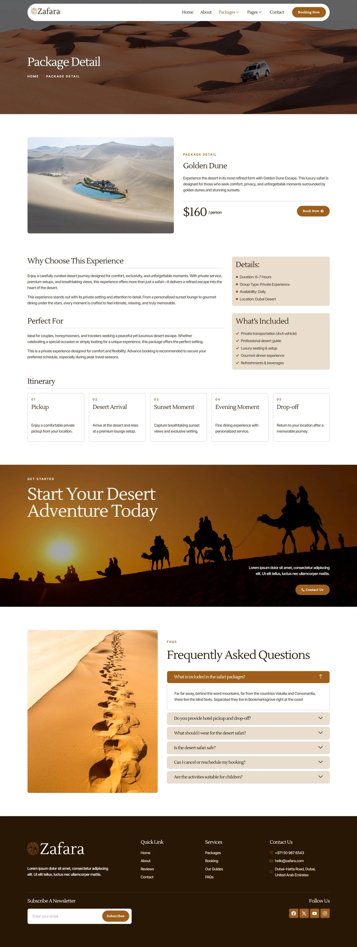 Zafara-沙漠探险旅行团 Elementor 模板套件 Preview 11