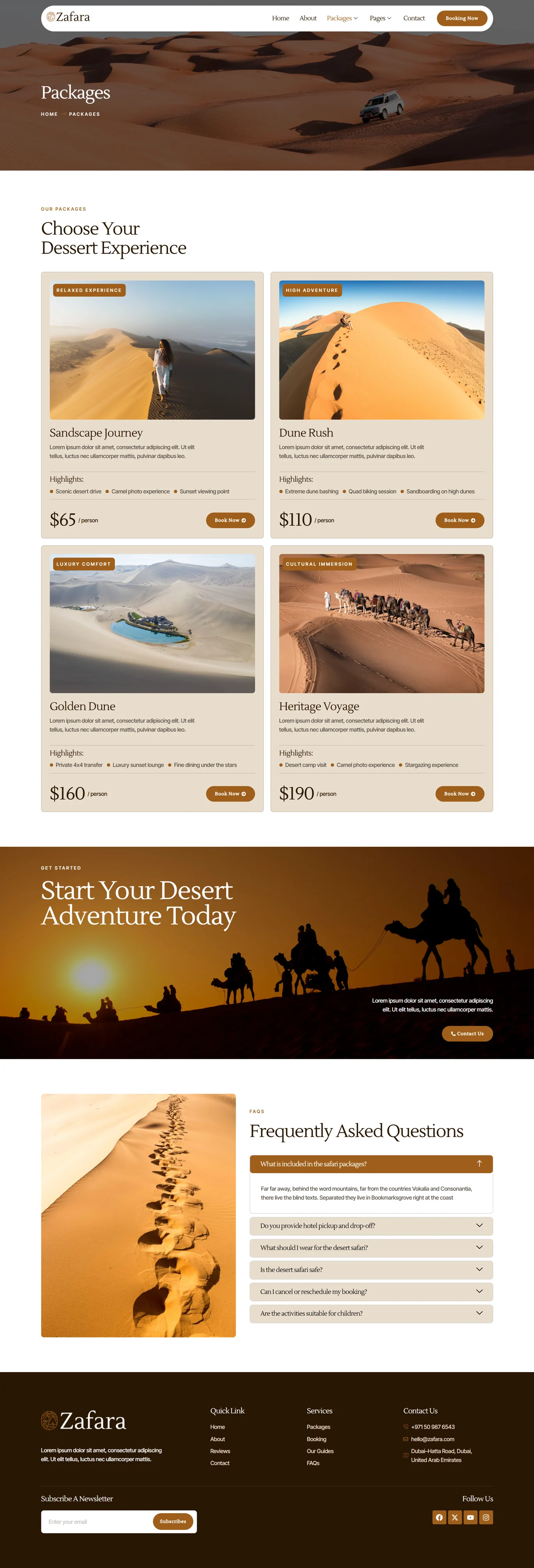 Zafara-沙漠探险旅行团 Elementor 模板套件 Preview 7