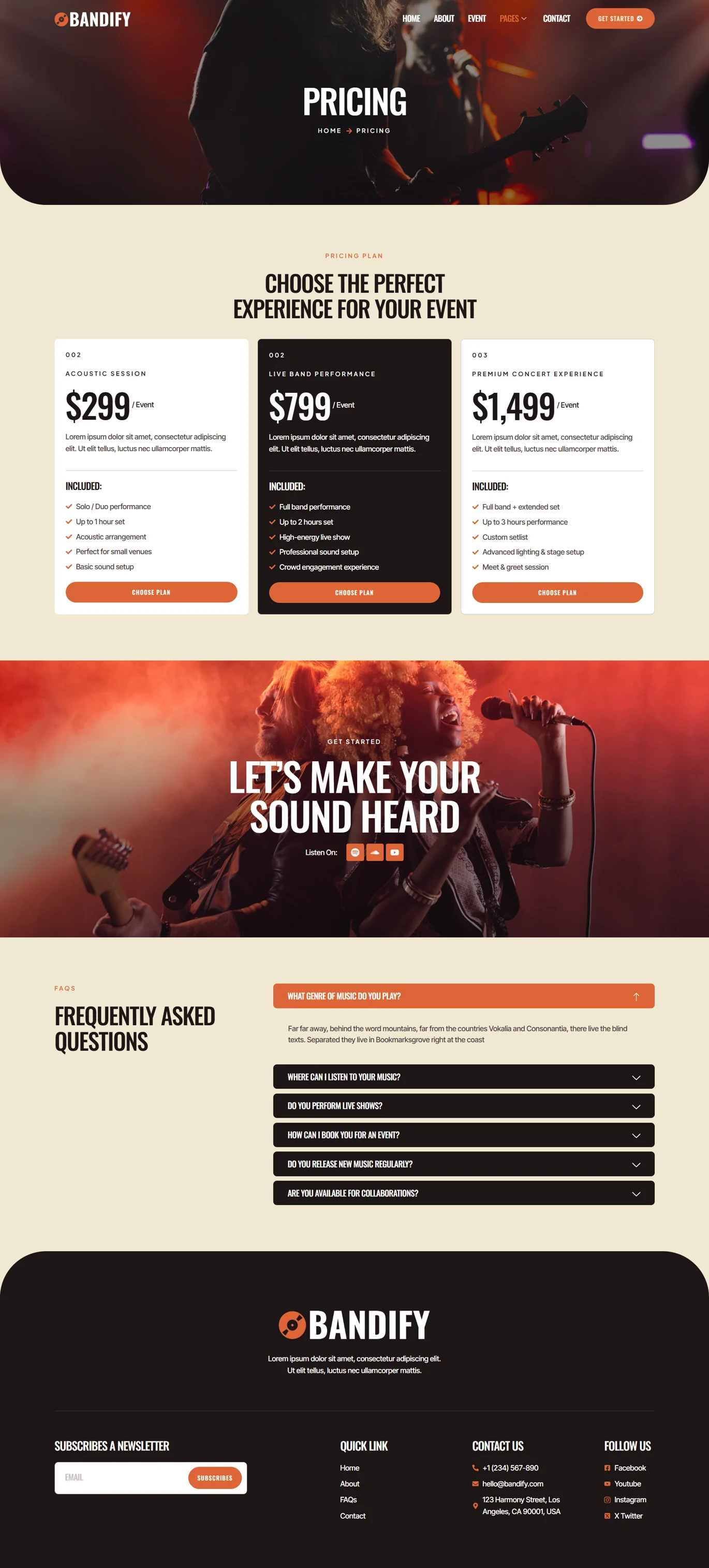 Bandify-乐队与音乐人 Elementor 模板套件 Preview 2
