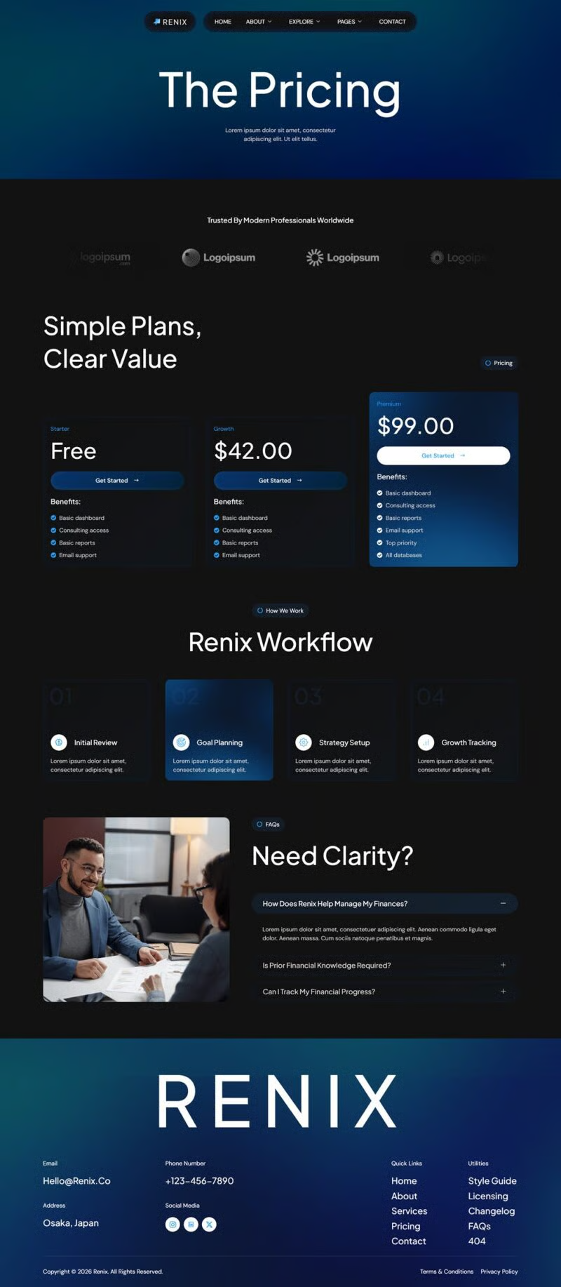 Renix-金融咨询类 Elementor 模板套件 Preview 2