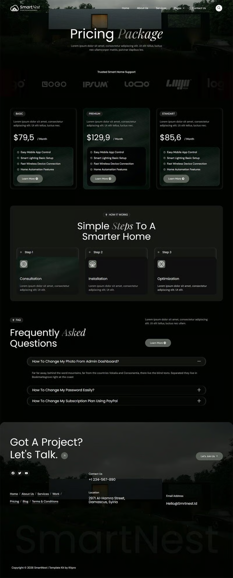 Homiqo-智能家居自动化 Elementor 模板套件 Preview 3