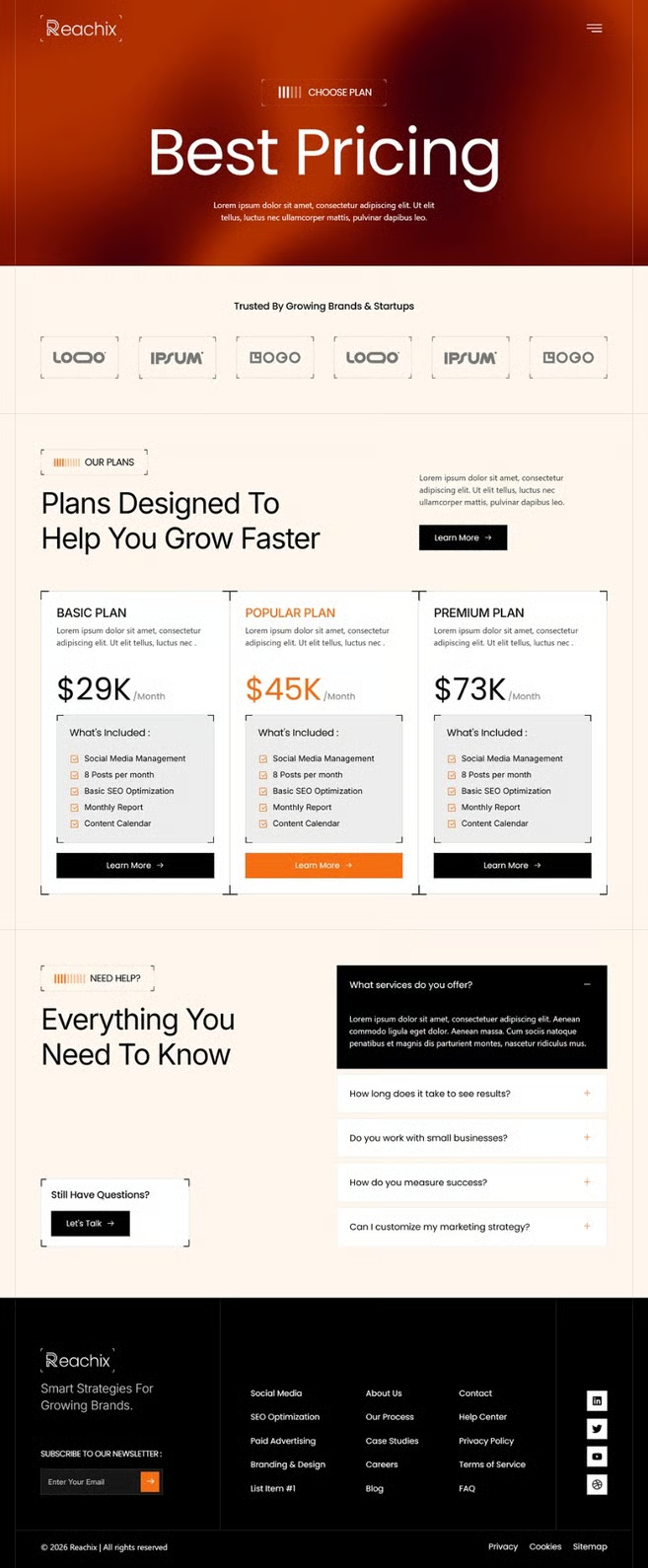 Reachix – 数字营销机构 Elementor 模板套件 Preview 4