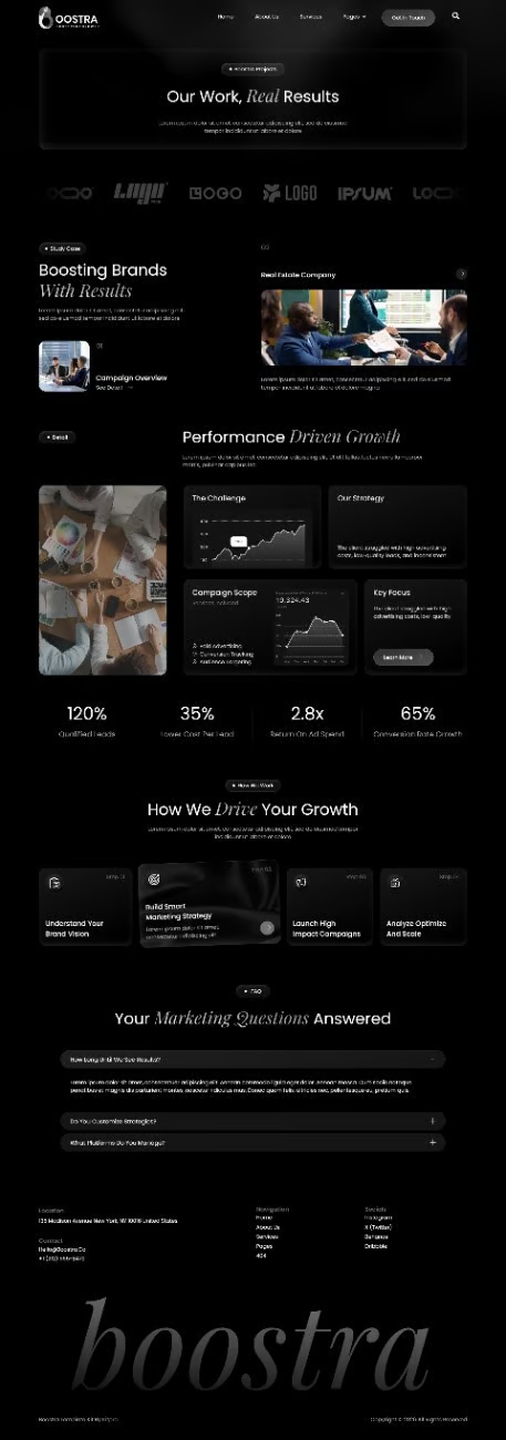 Boostra-现代数字营销 Elementor 模板套件 Preview 6