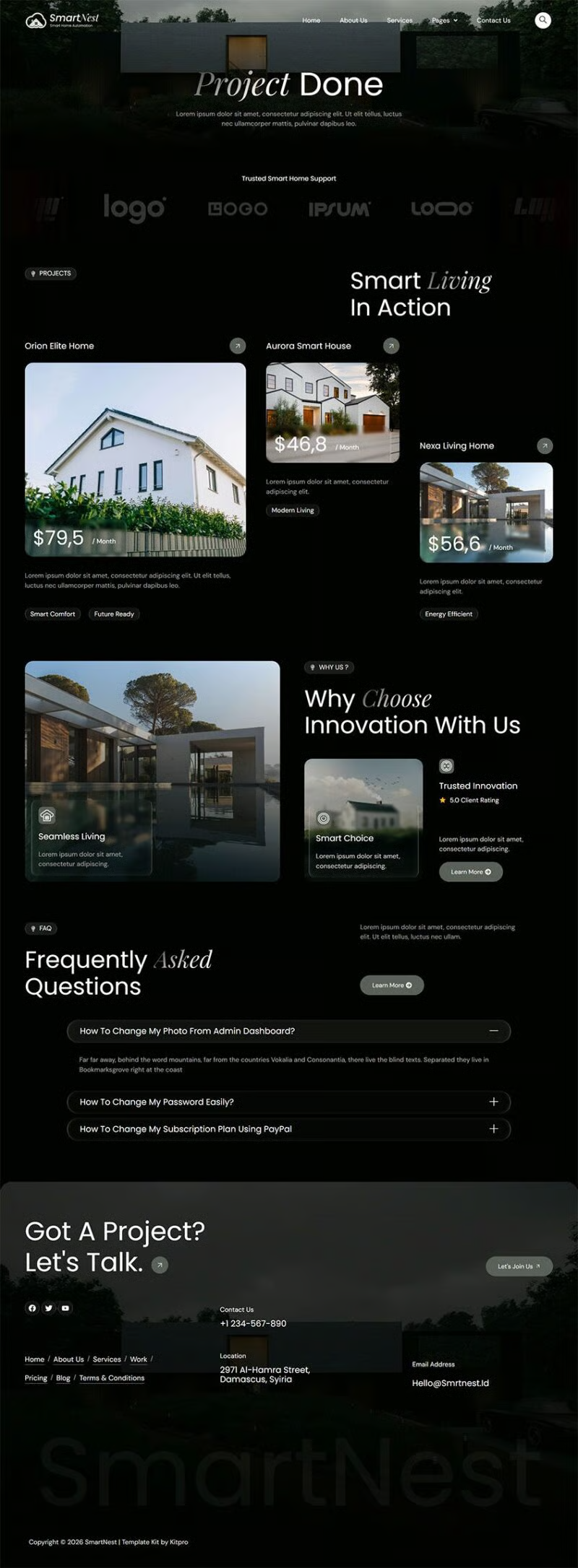 Homiqo-智能家居自动化 Elementor 模板套件 Preview 1