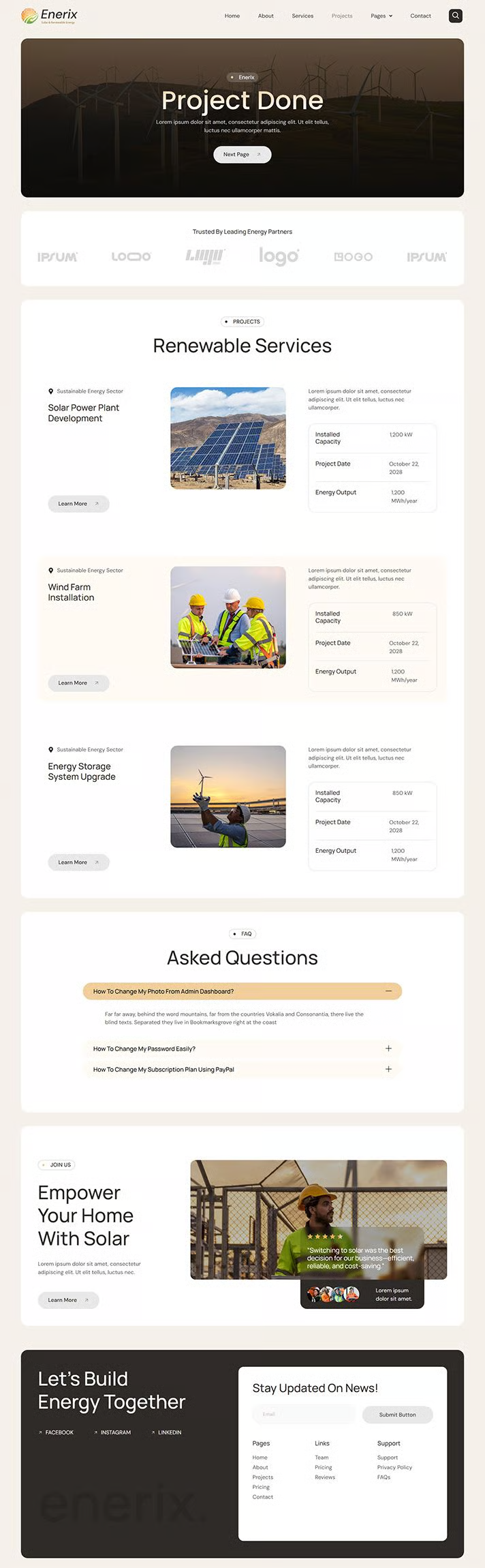 Enerix-太阳能与可再生能源 Elementor 模板套件 Preview 3