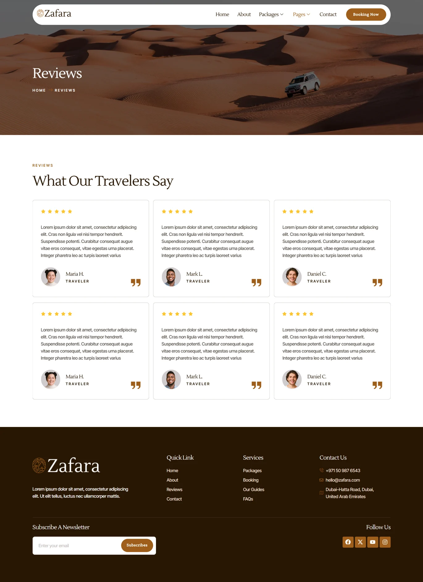 Zafara-沙漠探险旅行团 Elementor 模板套件 Preview 10