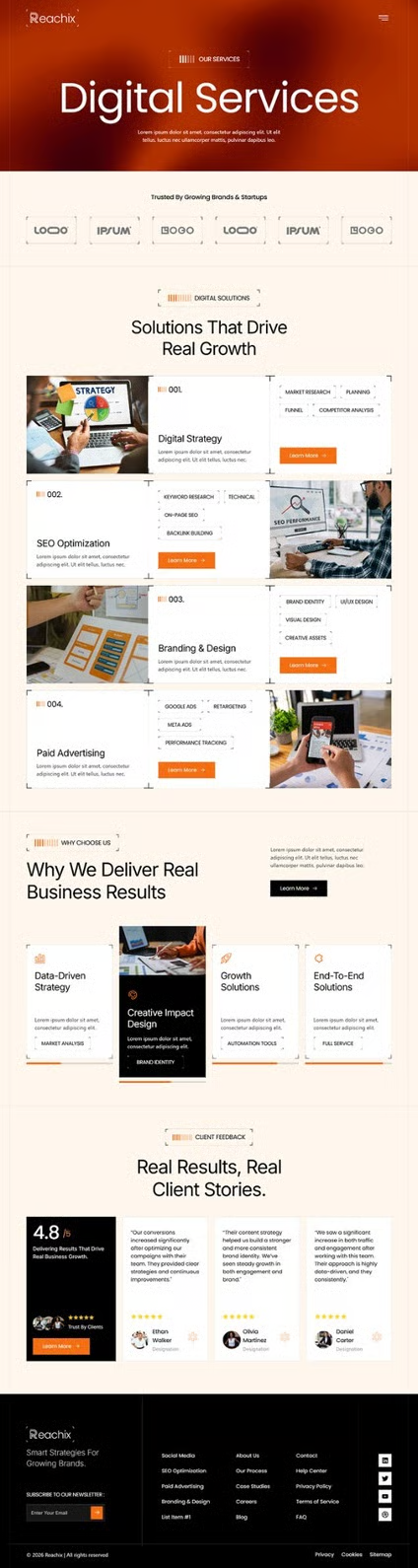 Reachix – 数字营销机构 Elementor 模板套件 Preview 2
