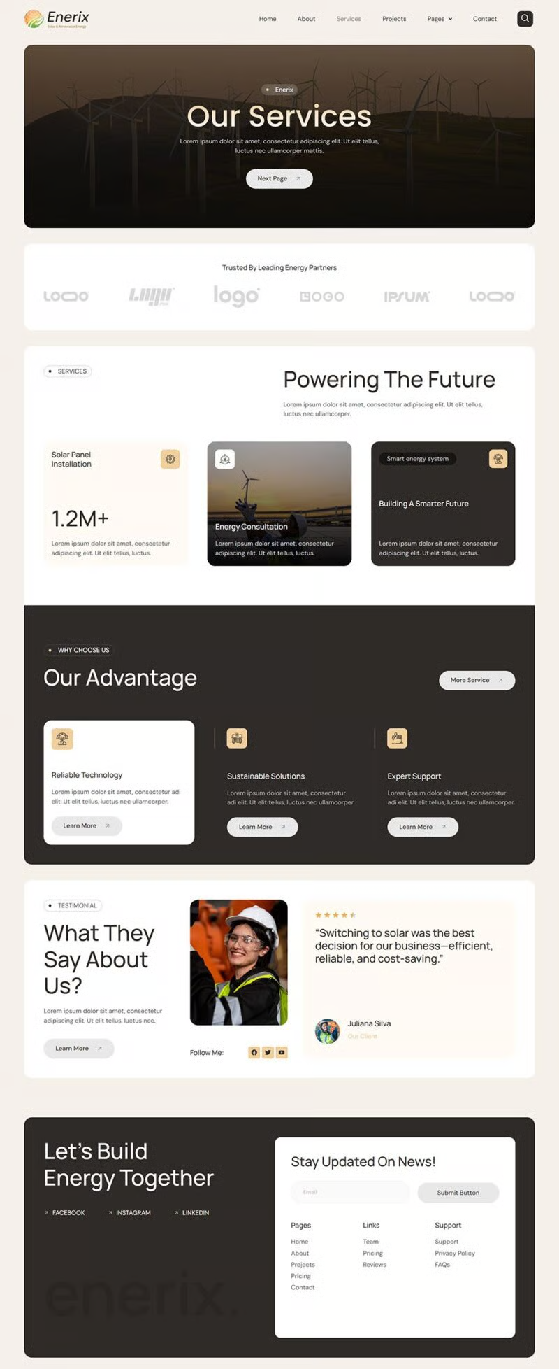 Enerix-太阳能与可再生能源 Elementor 模板套件 Preview 5