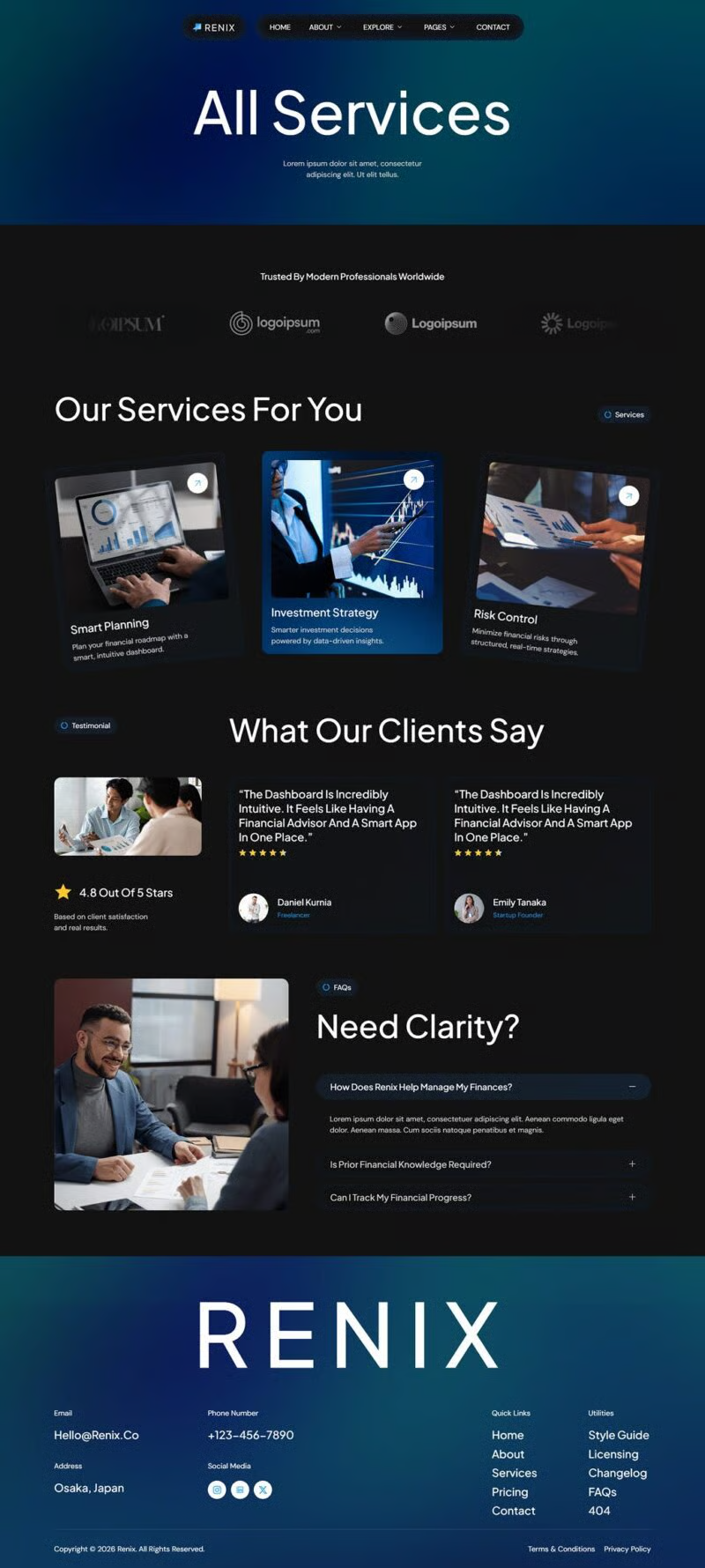Renix-金融咨询类 Elementor 模板套件 Preview 8
