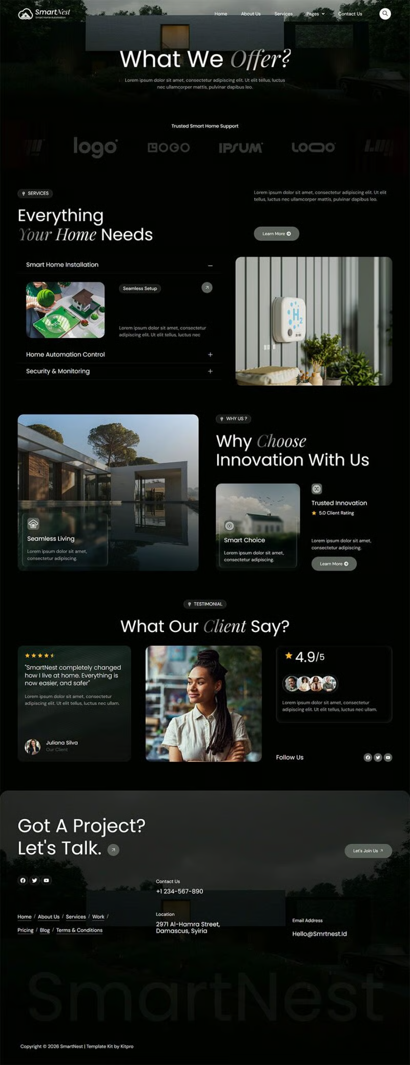 Homiqo-智能家居自动化 Elementor 模板套件 Preview 4