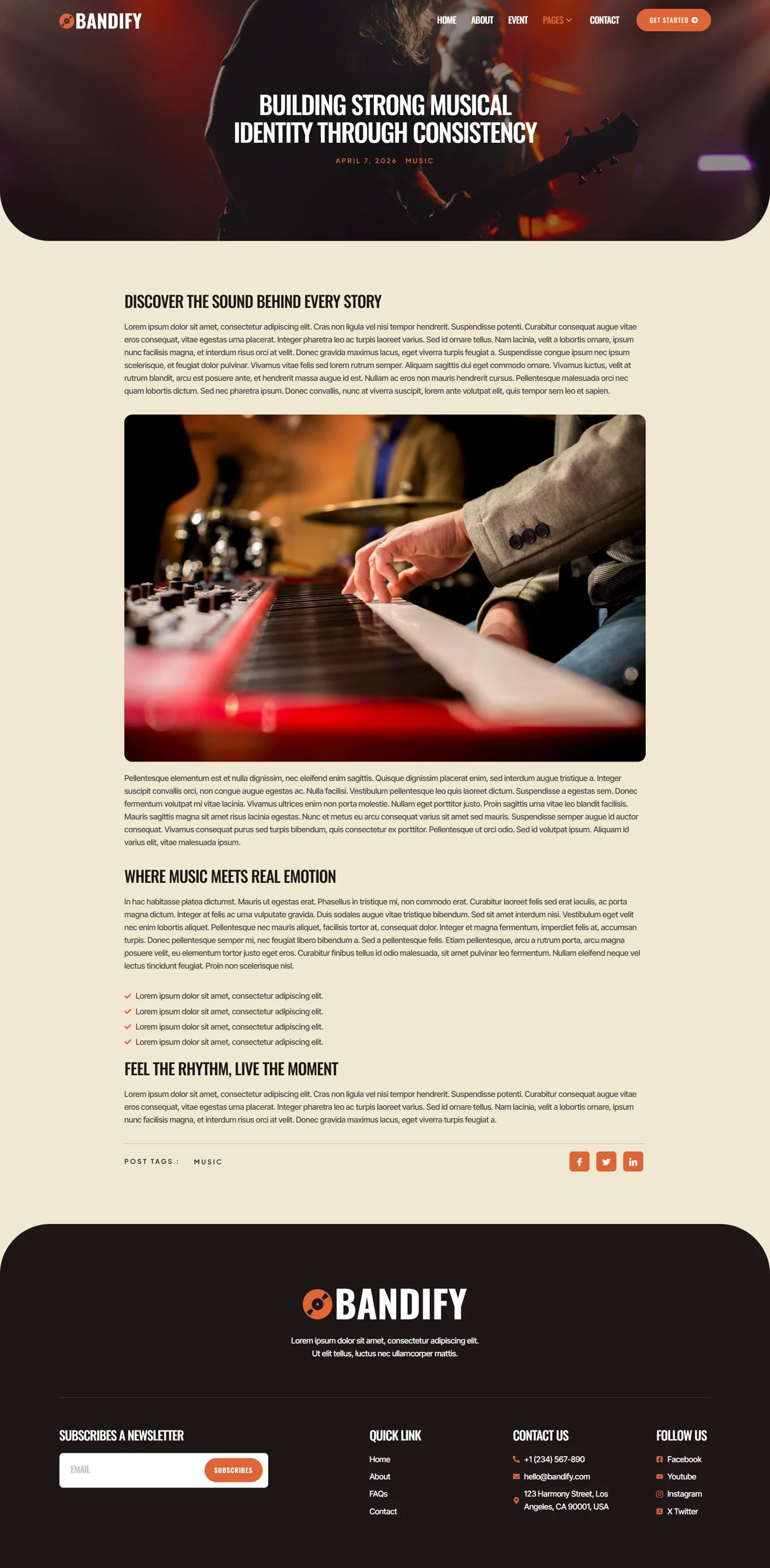 Bandify-乐队与音乐人 Elementor 模板套件 Preview 4