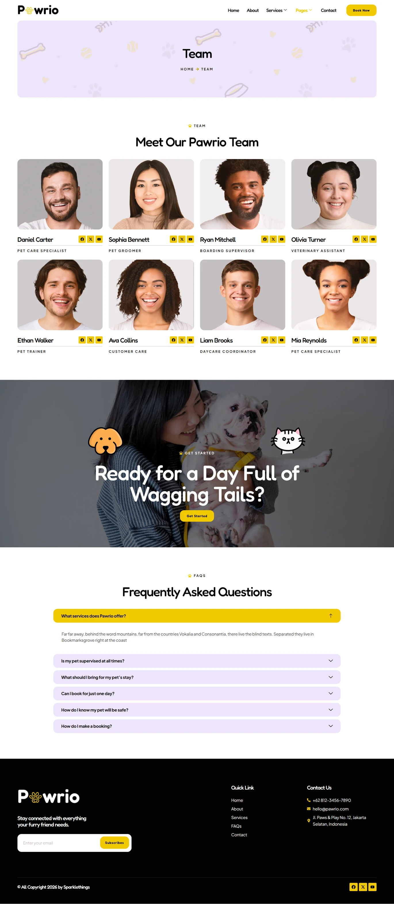 Pawrio-宠物寄养与日托 Elementor 模板套件 Preview 3