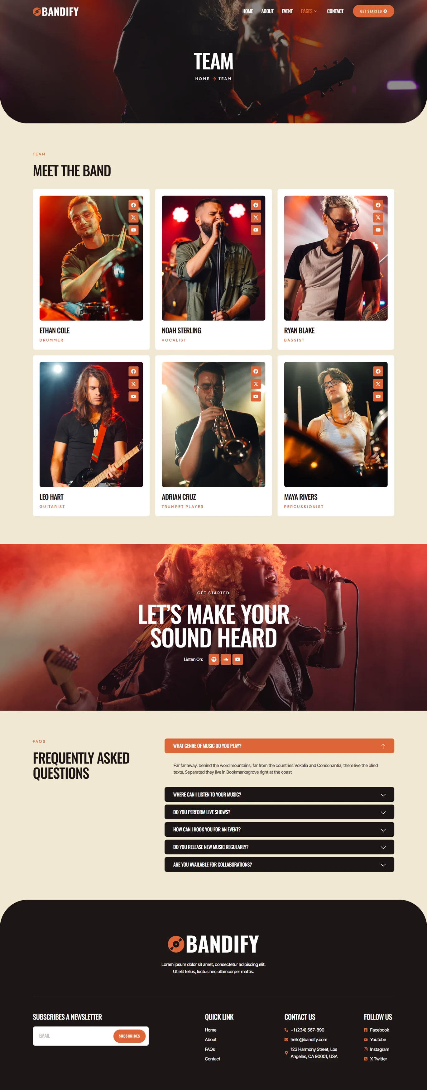 Bandify-乐队与音乐人 Elementor 模板套件 Preview 3